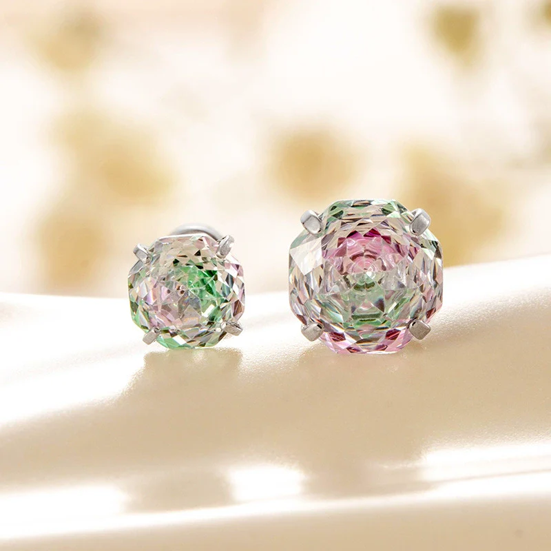 Wholesale Metal Sweet Style Flower Shape Zirconia Inlaid Titanium Steel Ear Nails For Women - Image 6