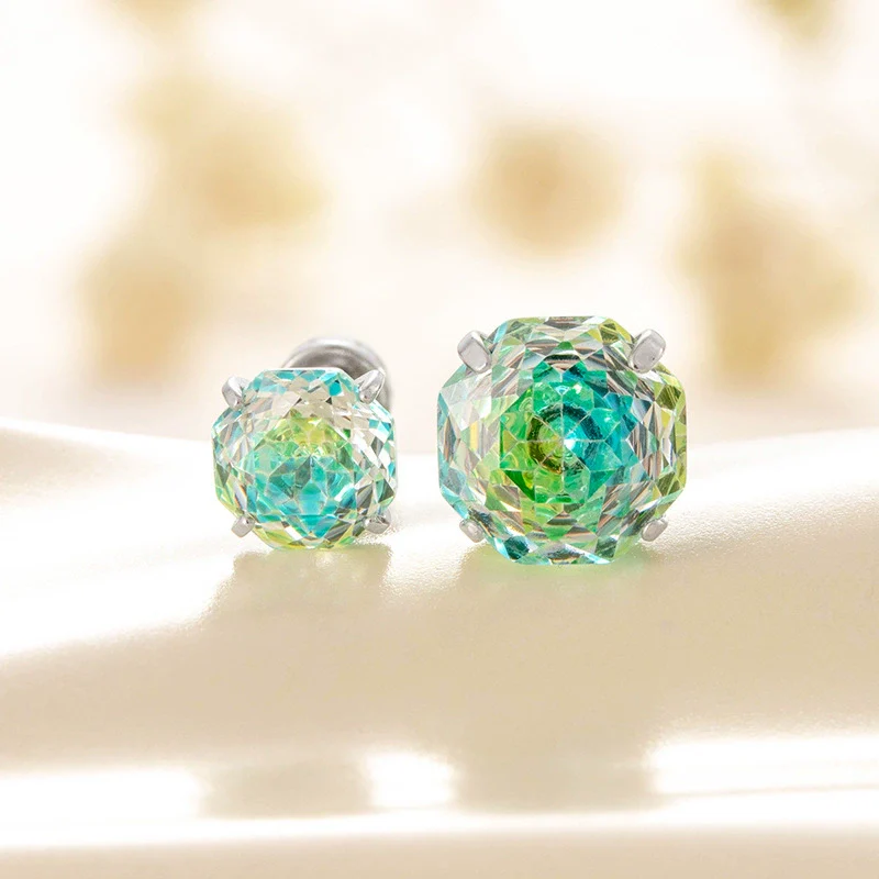 Wholesale Metal Sweet Style Flower Shape Zirconia Inlaid Titanium Steel Ear Nails For Women - Image 8