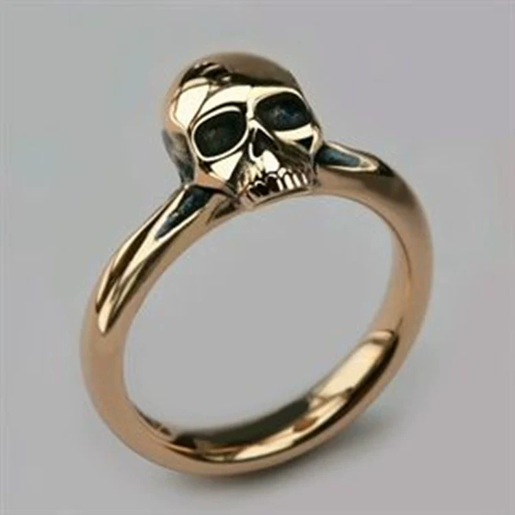Wholesale Metal Unisex Geometric Skull Ring With Electroplating Fashion Jewelry - Image 4