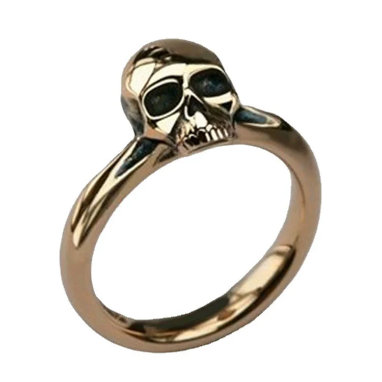 Wholesale Metal Unisex Geometric Skull Ring With Electroplating Fashion Jewelry - Image 5