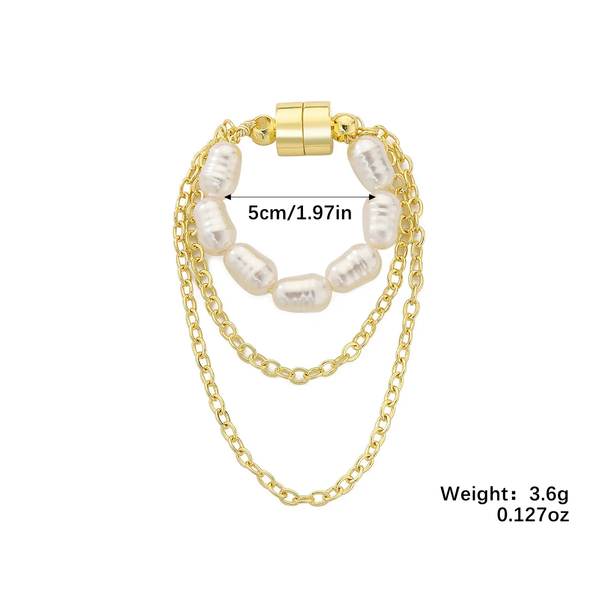 Wholesale Metal Ushaped Retro Style Magnet Pearl Tassel Electroplated Ear Clip For Women - Image 6