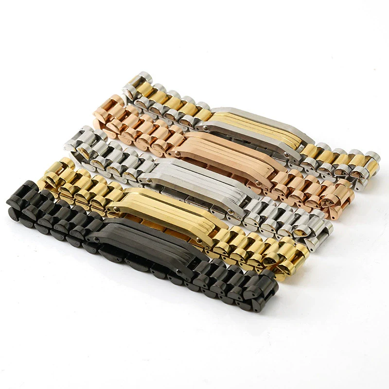 Wholesale Metal Watch Chain 316L Stainless Steel Men's Geometric Vacuum Plated Bracelet - Image 5