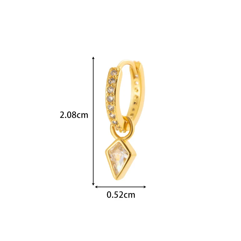 Wholesale Metal Zircon Heart Shape Pendant Cartilage Earring With Electroplating - Image 11