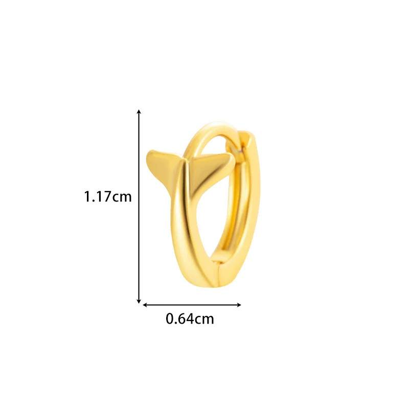 Wholesale Metal Zircon Heart Shape Pendant Cartilage Earring With Electroplating - Image 7