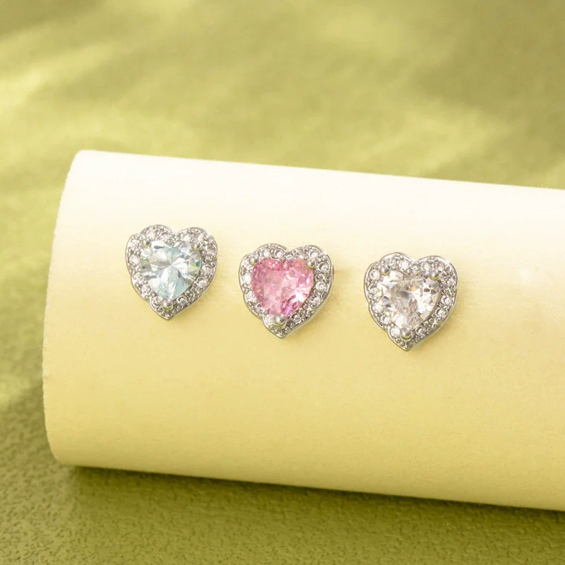 Wholesale Metal Zirconia Fashion Earrings For Women Titanium Steel Doubleheaded Screw Ear Bone Nails - Image 7