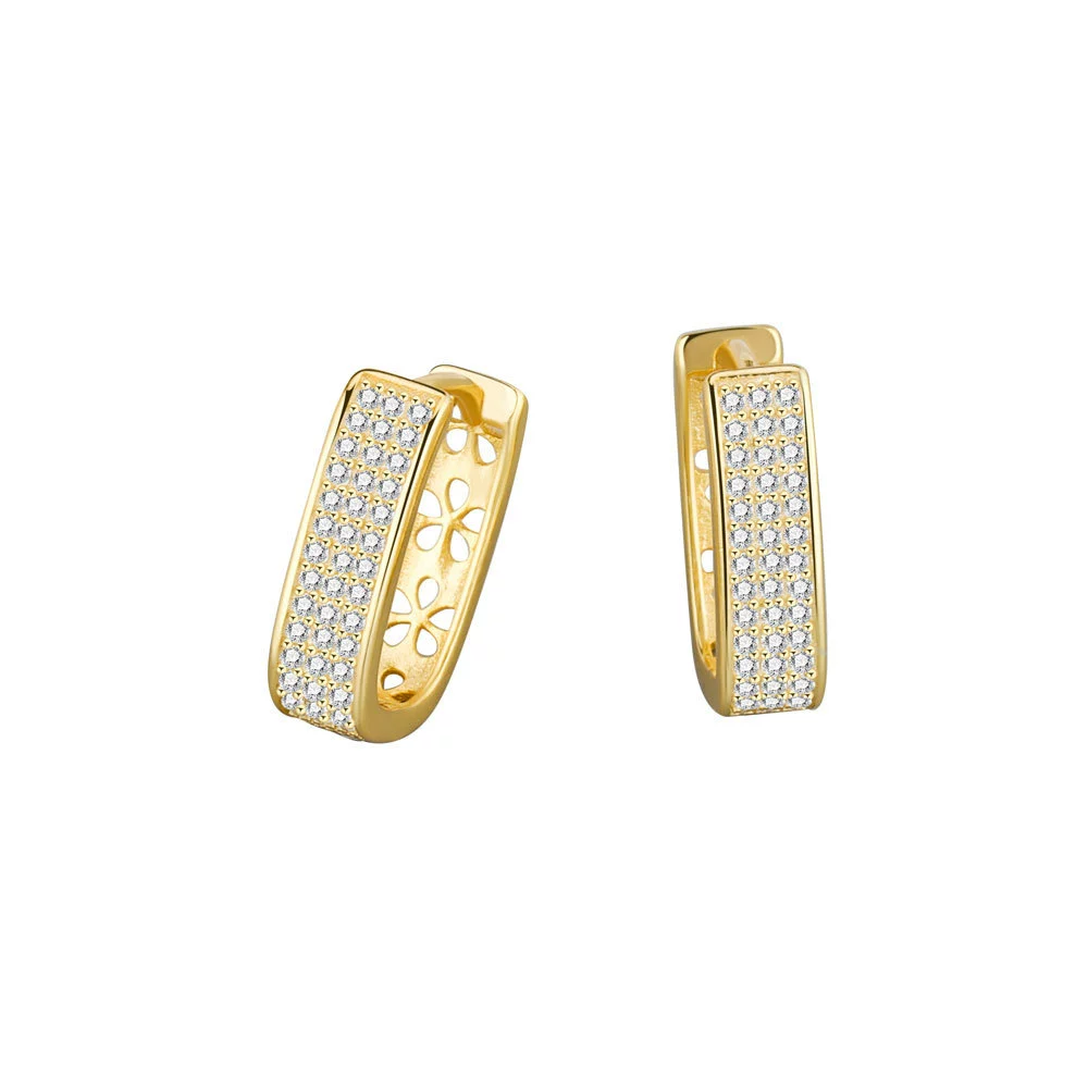 Wholesale Microinlaid Zircon Ushaped Ear Buckle 925 Silver Geometric Style Electroplated Jewelry For Women - Image 5