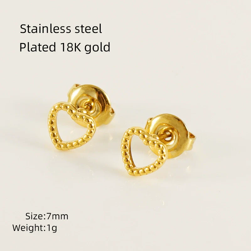 Wholesale Mini 316L Stainless Steel 18K Gold Plated Geometric Earrings For Women - Image 7