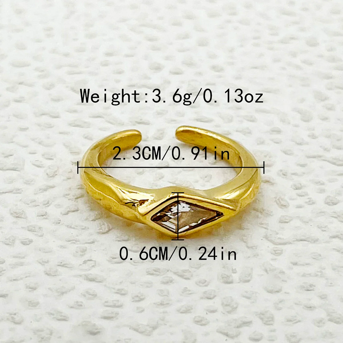 Wholesale Minimalist Allmatch Geometric Stainless Steel Vacuum Plated Real Gold Open Ring For Women - Image 6