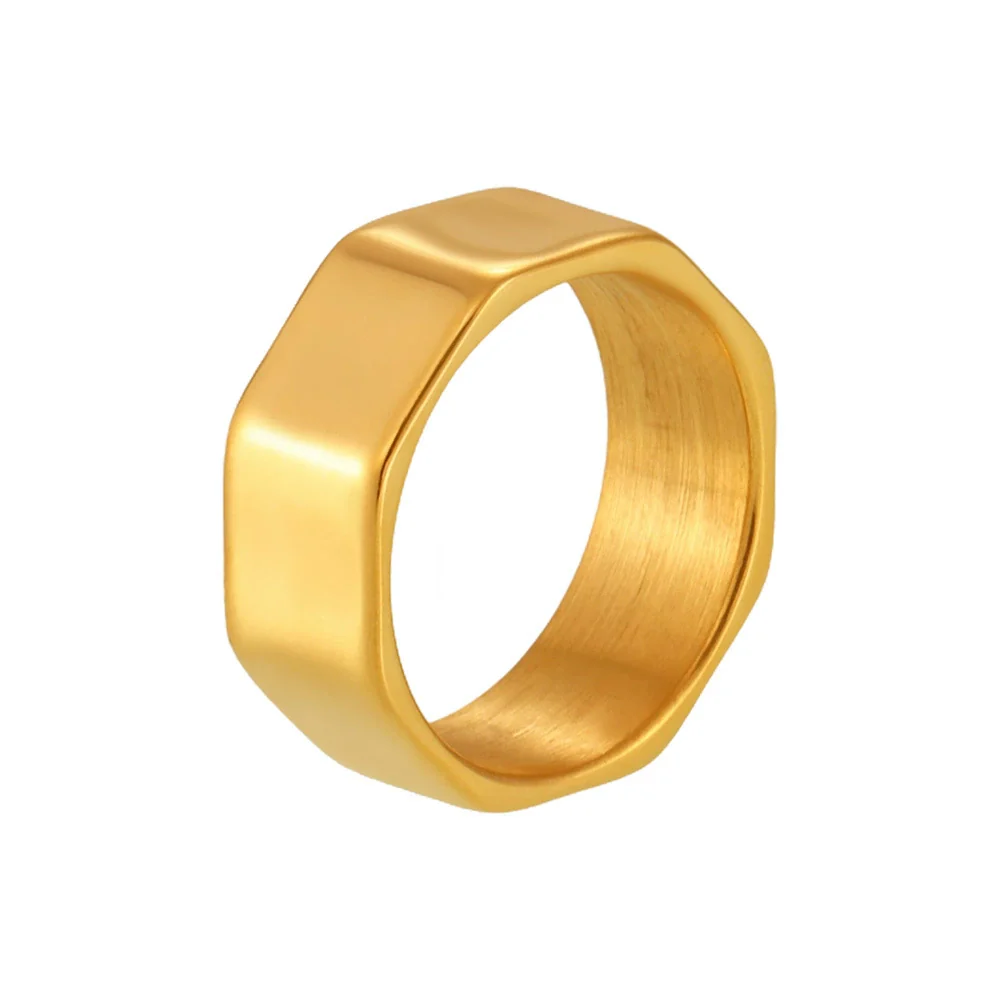 Wholesale Minimalist Facet Ring Stainless Steel Geometric Punk Cold Style Jewelry - Image 4
