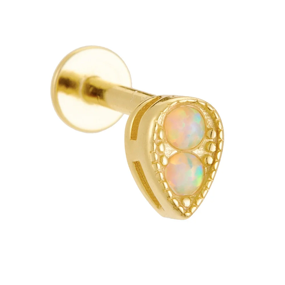 Wholesale Minimalist Geometric Drop Shape S925 Silver Opal Inlaid Earrings For Women - Image 5