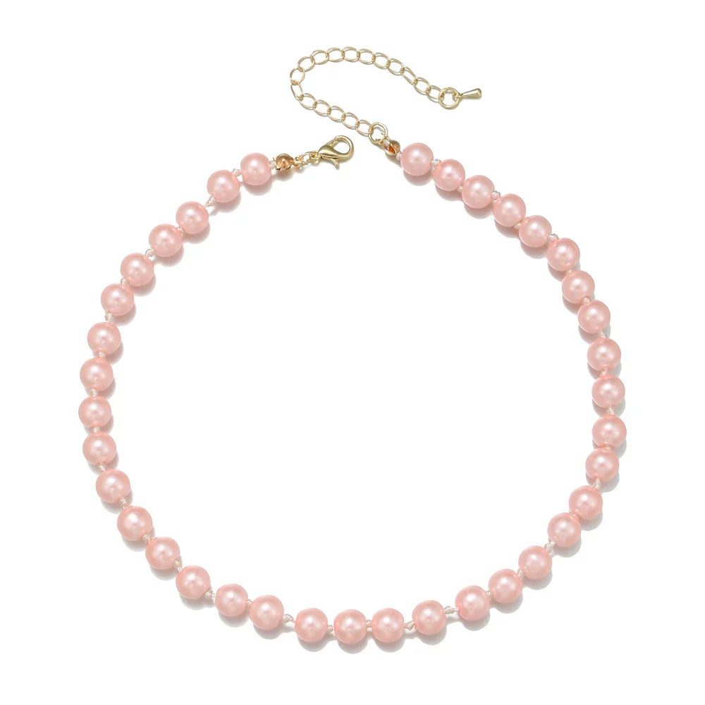 Wholesale Minimalist Geometric Pearl O Chain Handmade Clavicle Necklace Jewelry For Female - Image 9