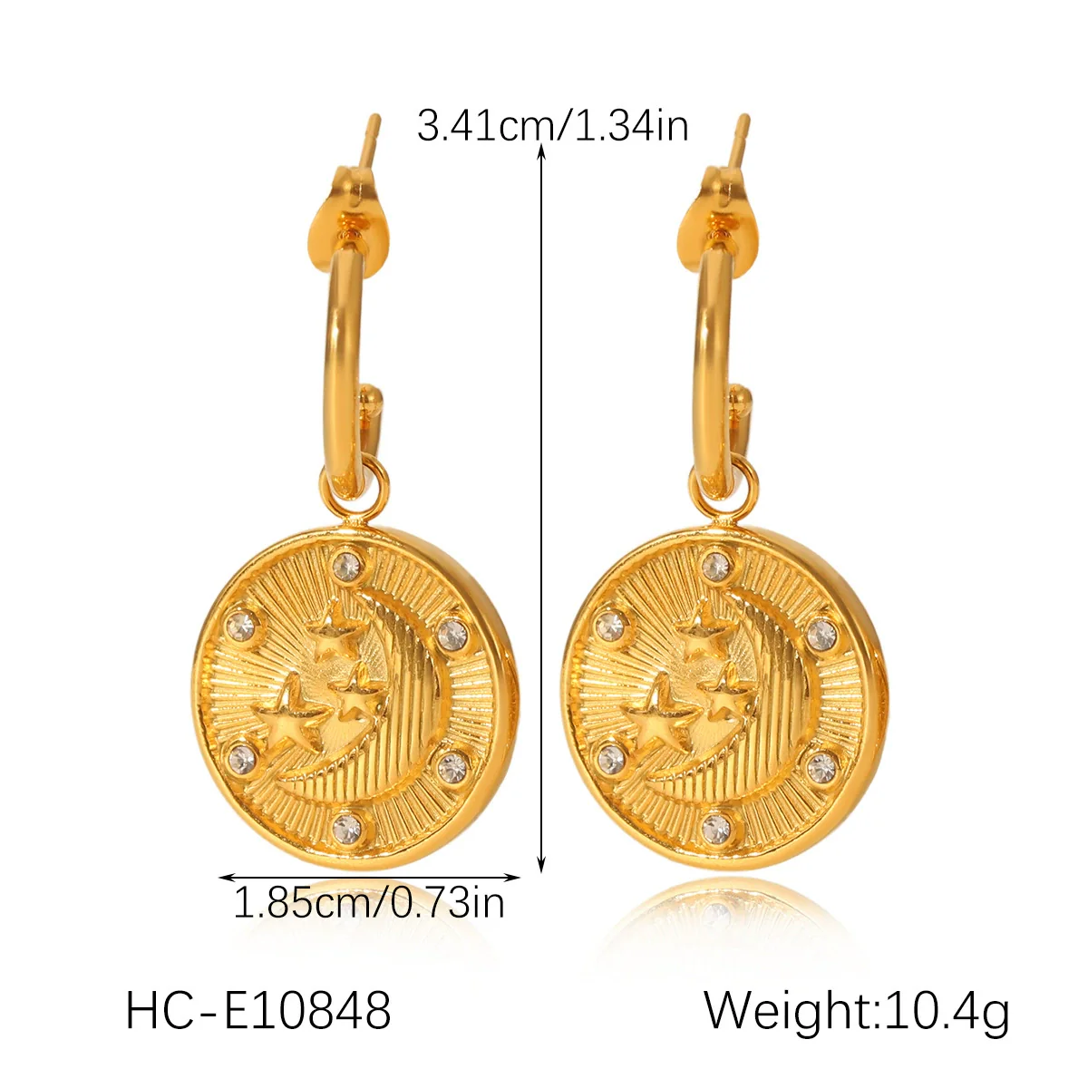 Wholesale Minimalist Geometric Star Shape Diamond Stainless Steel Earrings For Women - Image 6