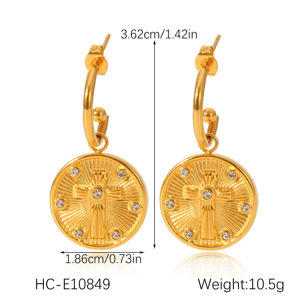 Wholesale Minimalist Geometric Star Shape Diamond Stainless Steel Earrings For Women - Image 7