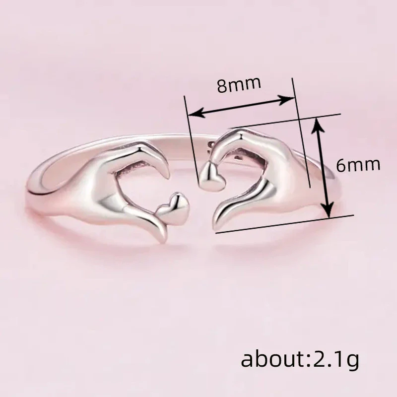 Wholesale Minimalist Heart Shape Copper Ring With Electroplating For Female - Image 4