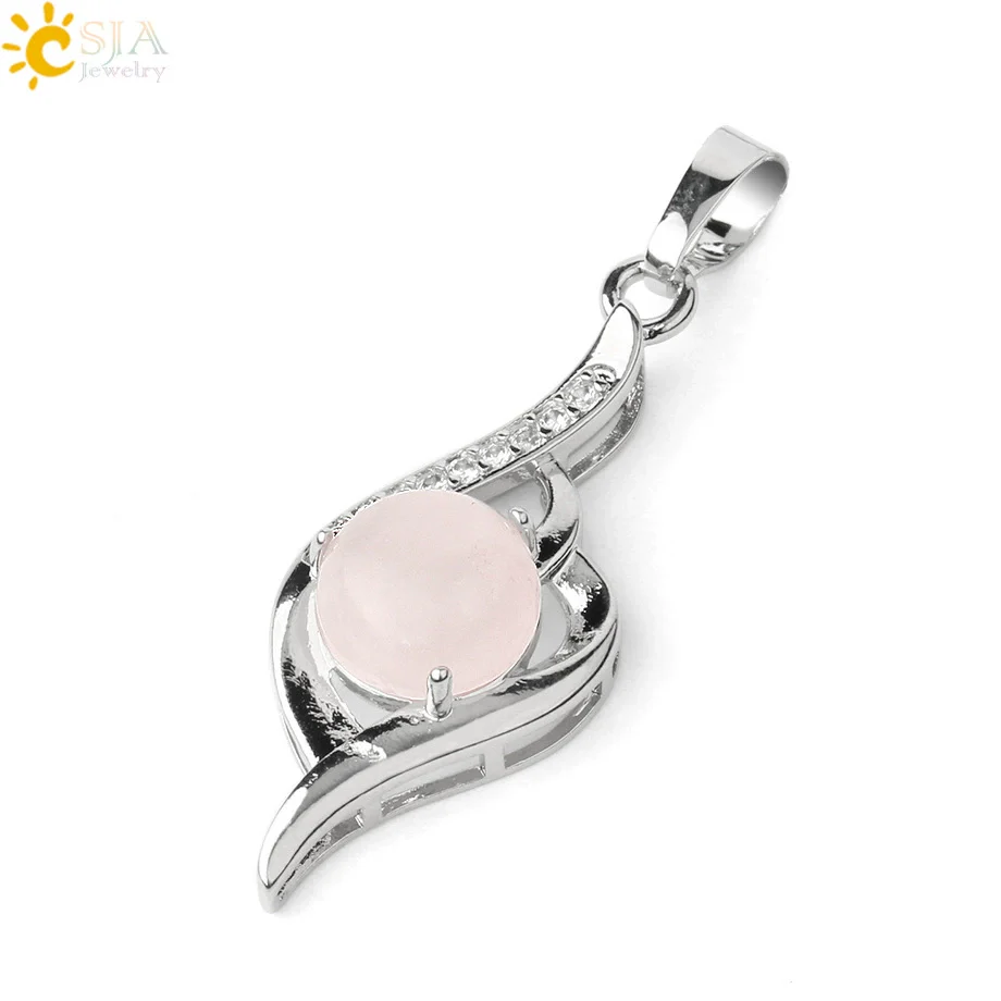 Wholesale Minimalist Heart Shaped Natural Crystal Stone And Zircon Silver Clavicle Pendant Necklace - Image 8