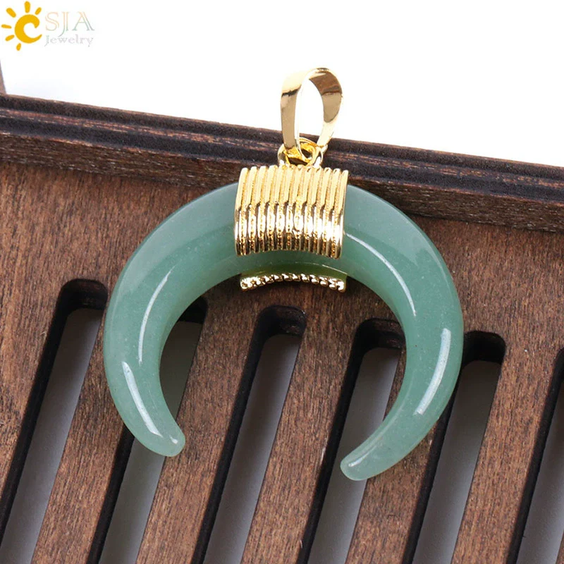 Wholesale Minimalist Natural Crystal Moonstone Semiprecious Stone Copper Buckle Pendant Jewelry With Electroplating - Image 14