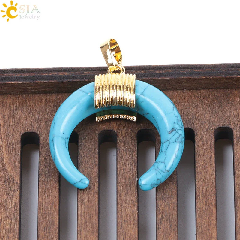 Wholesale Minimalist Natural Crystal Moonstone Semiprecious Stone Copper Buckle Pendant Jewelry With Electroplating - Image 15