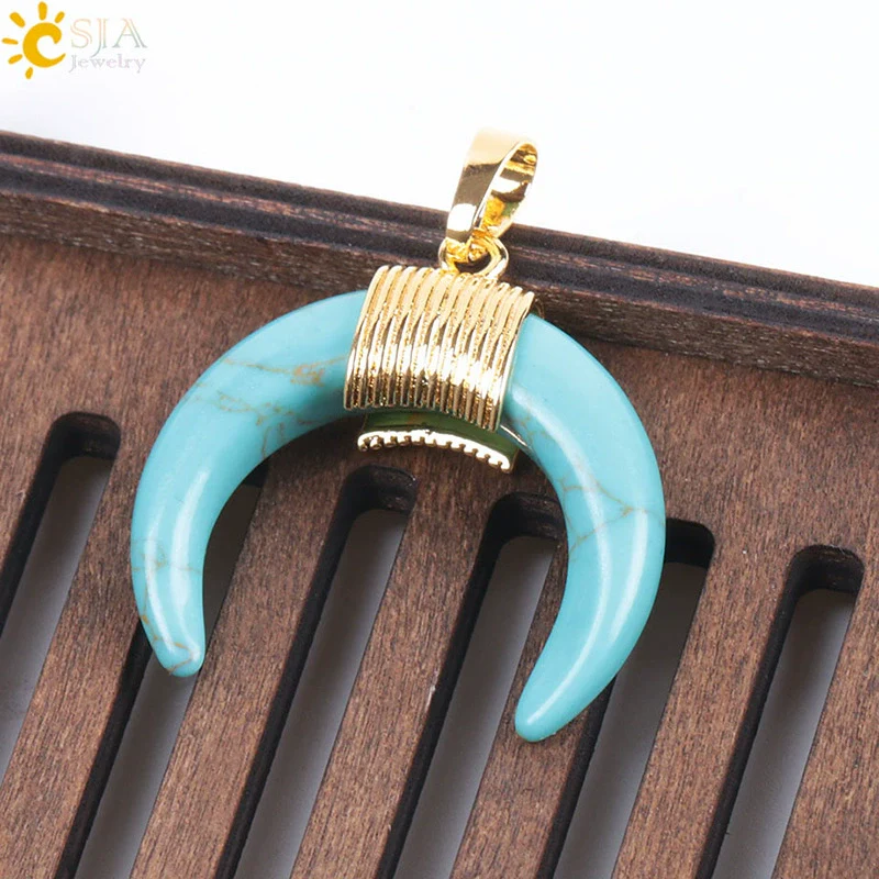 Wholesale Minimalist Natural Crystal Moonstone Semiprecious Stone Copper Buckle Pendant Jewelry With Electroplating - Image 16