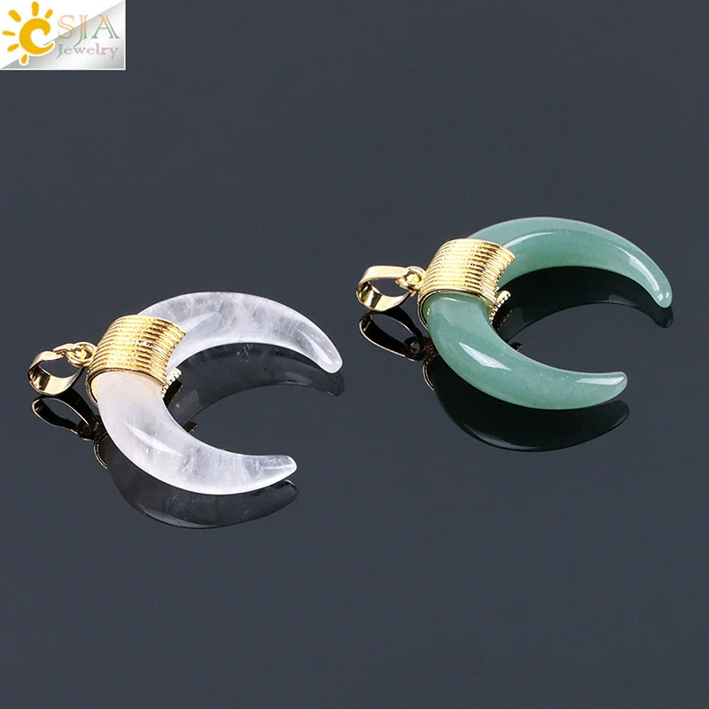 Wholesale Minimalist Natural Crystal Moonstone Semiprecious Stone Copper Buckle Pendant Jewelry With Electroplating - Image 3