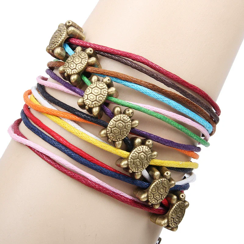 Wholesale Mixed Batch Colorful Wax Rope Bracelet With Animal Beaded And Zodiac Pattern Electroplated Treatment - Image 2
