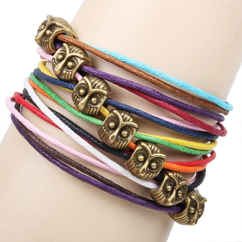 Wholesale Mixed Batch Colorful Wax Rope Bracelet With Animal Beaded And Zodiac Pattern Electroplated Treatment - Image 6