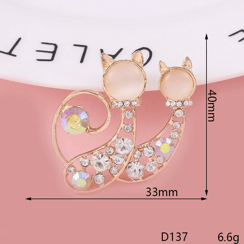 Wholesale Mobile Phone Shell Accessories Alloy Rhinestone Diamond With Cat Head Fox Pattern Electroplated - Image 6