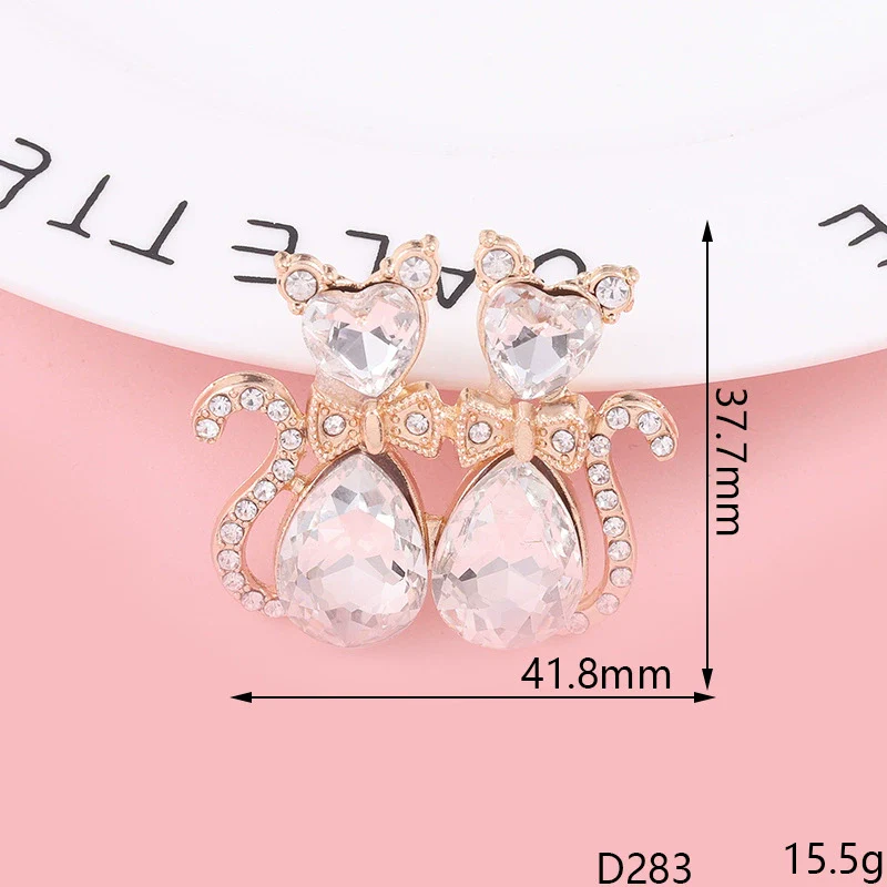 Wholesale Mobile Phone Shell Accessories Alloy Rhinestone Diamond With Cat Head Fox Pattern Electroplated - Image 7