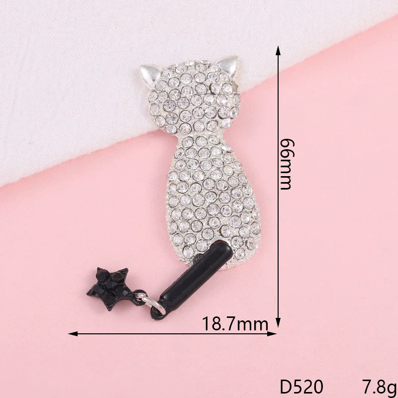 Wholesale Mobile Phone Shell Accessories Alloy Rhinestone Diamond With Cat Head Fox Pattern Electroplated - Image 9