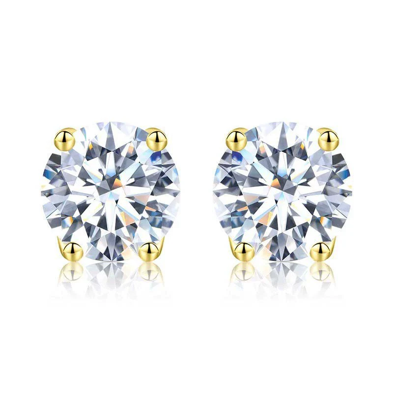 Wholesale Moissanite 925 Sterling Silver Geometric Earrings For Women With Four Claw Setting And Electroplating Treatment - Image 3