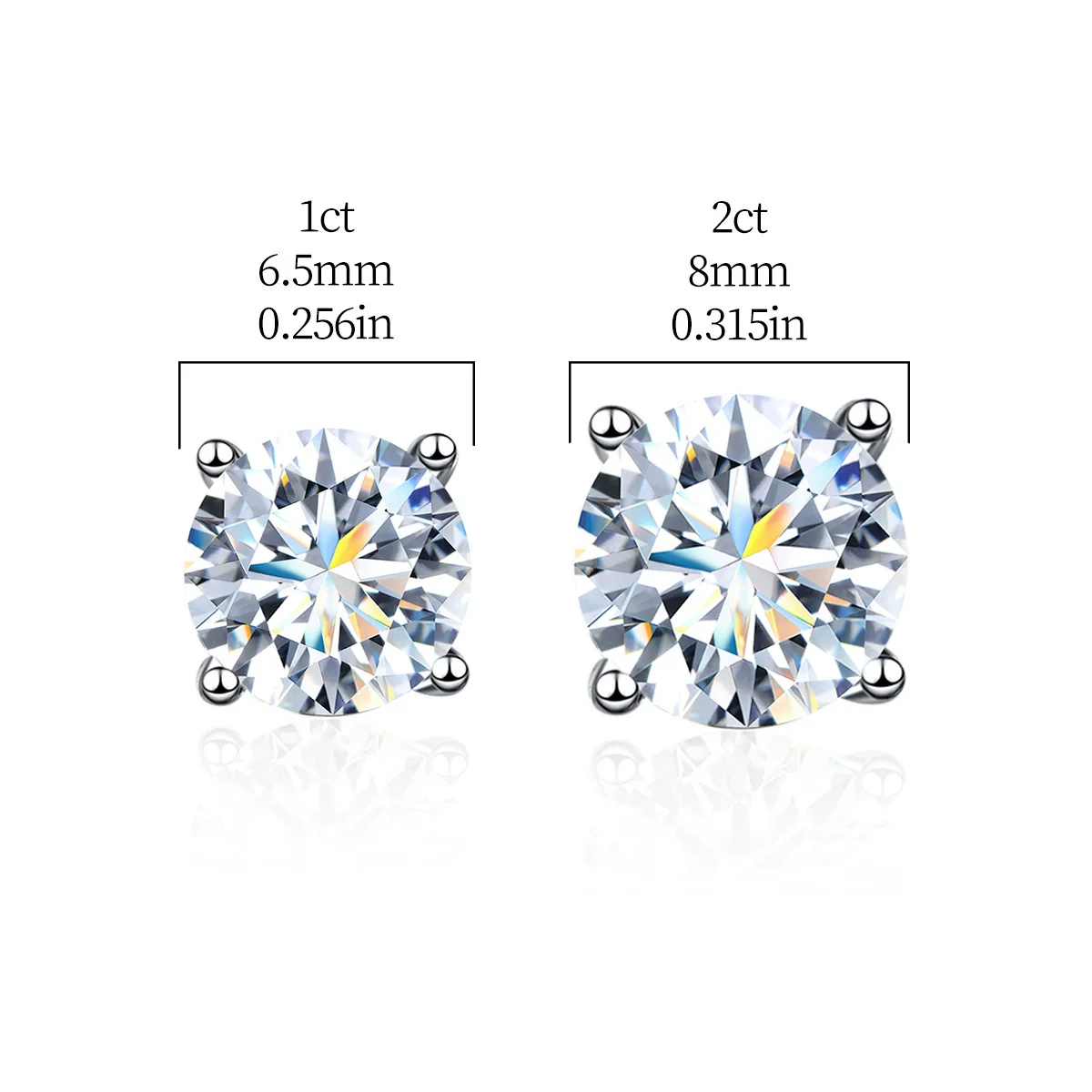Wholesale Moissanite 925 Sterling Silver Geometric Earrings For Women With Four Claw Setting And Electroplating Treatment - Image 5
