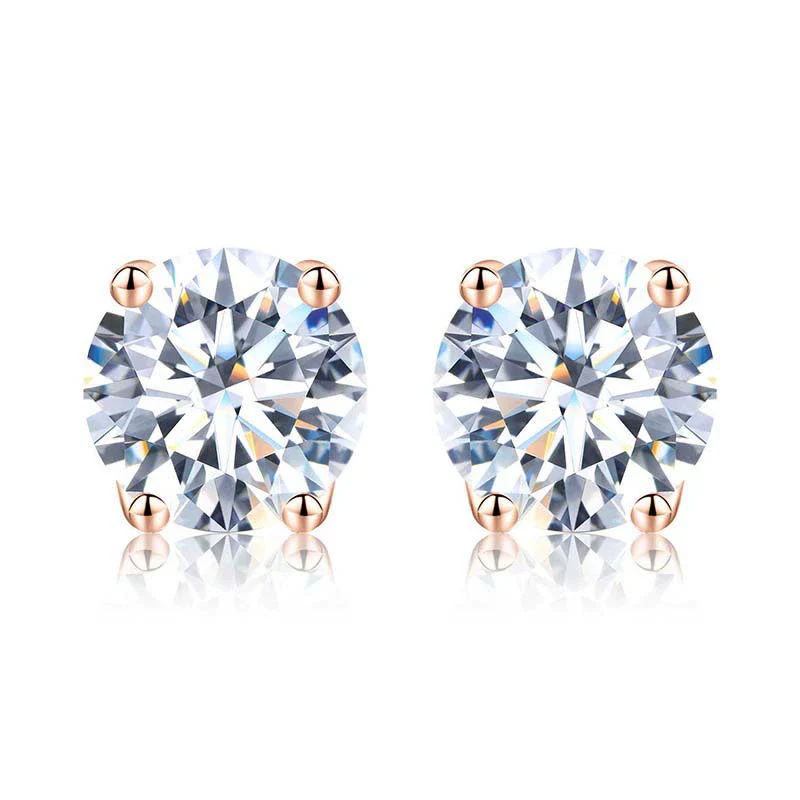 Wholesale Moissanite 925 Sterling Silver Geometric Earrings For Women With Four Claw Setting And Electroplating Treatment - Image 7