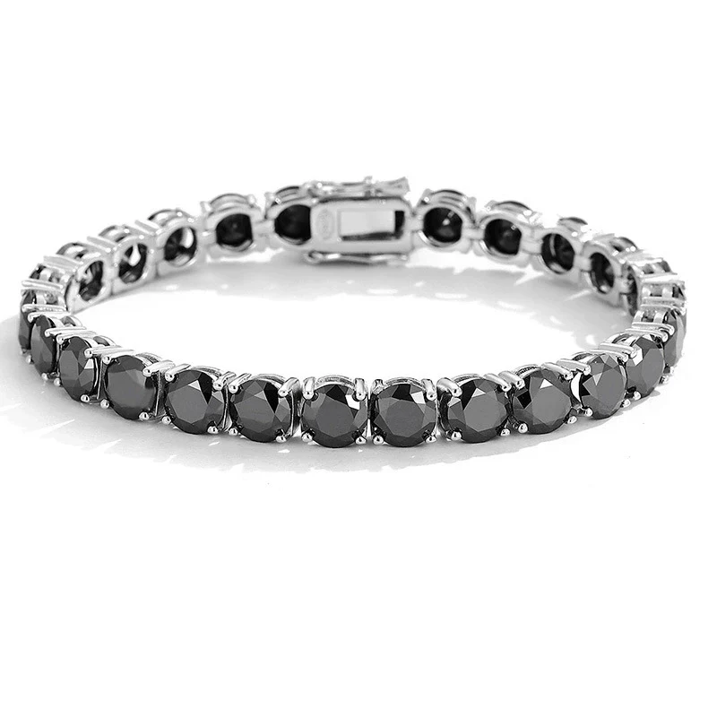 Wholesale Moissanite Bracelet S925 Sterling Silver Geometric Hip Hop Style Set With Diamonds