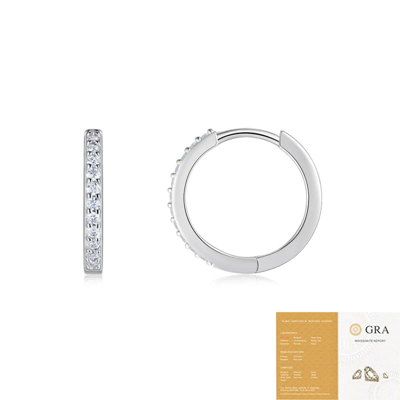 Wholesale Moissanite Earrings 925 Sterling Silver Ushaped Geometric Fashion Inlay Style For Women - Image 10