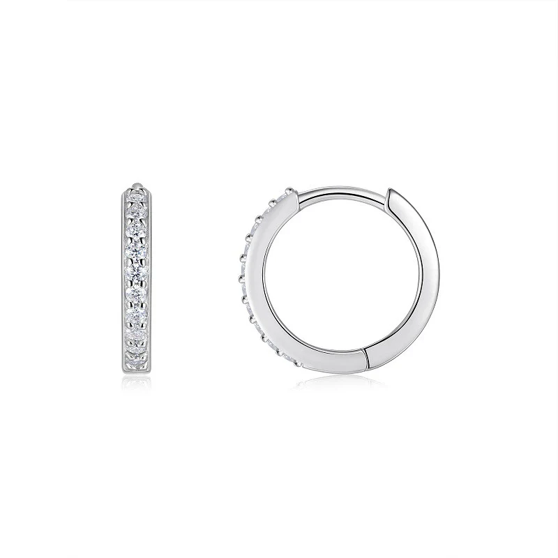 Wholesale Moissanite Earrings 925 Sterling Silver Ushaped Geometric Fashion Inlay Style For Women - Image 8
