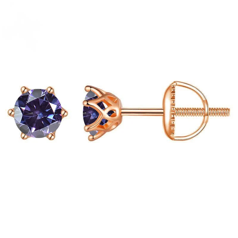 Wholesale Moissanite Earrings S925 Sterling Silver Rose Gold Round Love Design For Women Classic Style - Image 10