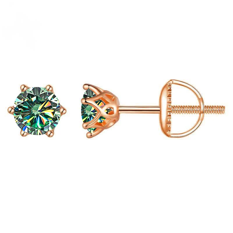 Wholesale Moissanite Earrings S925 Sterling Silver Rose Gold Round Love Design For Women Classic Style - Image 16