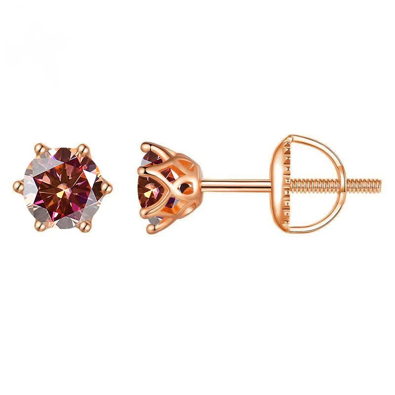 Wholesale Moissanite Earrings S925 Sterling Silver Rose Gold Round Love Design For Women Classic Style - Image 17