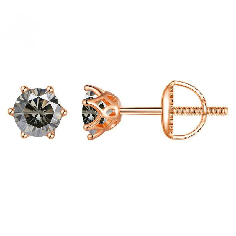Wholesale Moissanite Earrings S925 Sterling Silver Rose Gold Round Love Design For Women Classic Style - Image 18