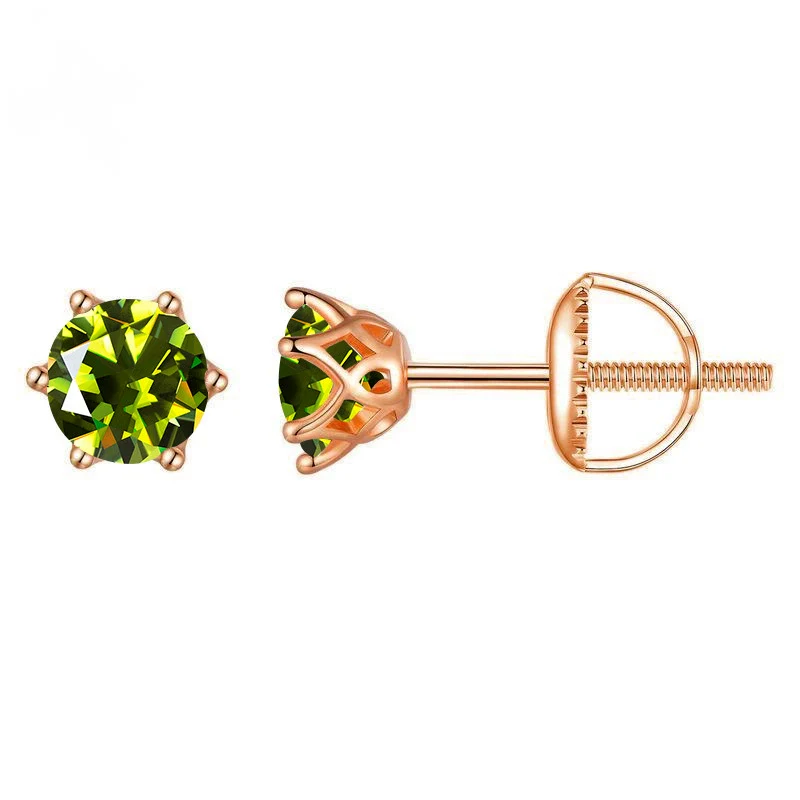 Wholesale Moissanite Earrings S925 Sterling Silver Rose Gold Round Love Design For Women Classic Style - Image 19
