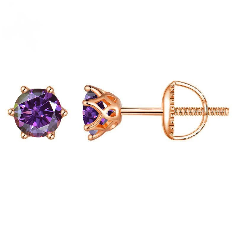 Wholesale Moissanite Earrings S925 Sterling Silver Rose Gold Round Love Design For Women Classic Style - Image 2