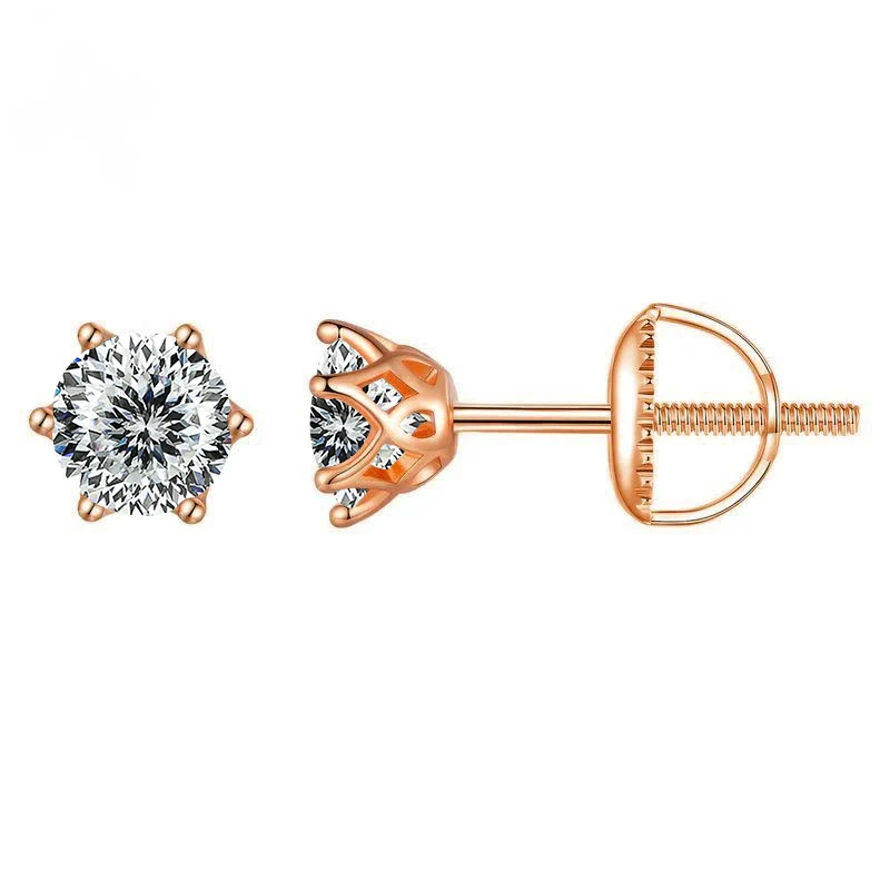 Wholesale Moissanite Earrings S925 Sterling Silver Rose Gold Round Love Design For Women Classic Style - Image 23