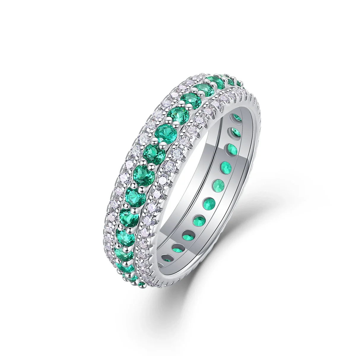Wholesale Moissanite Ring 925 Silver Fashion Geometric Style Set With Diamonds For Women - Image 5