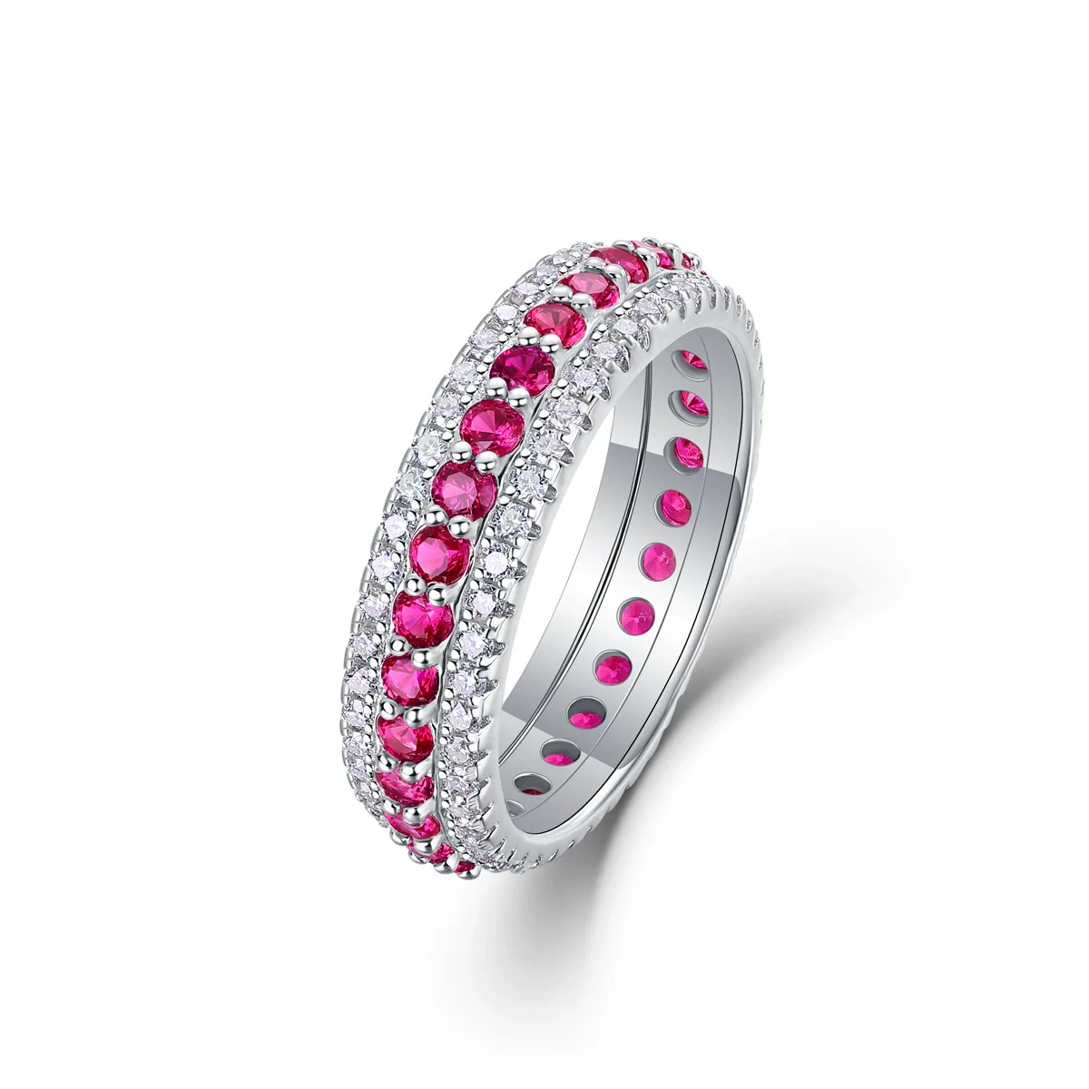 Wholesale Moissanite Ring 925 Silver Fashion Geometric Style Set With Diamonds For Women - Image 6