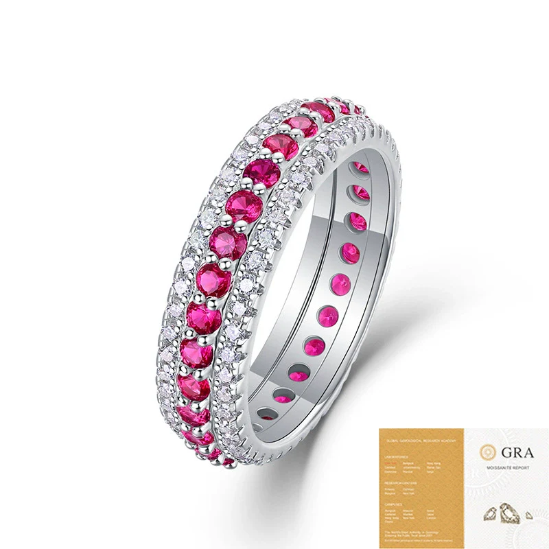 Wholesale Moissanite Ring 925 Silver Fashion Geometric Style Set With Diamonds For Women - Image 7