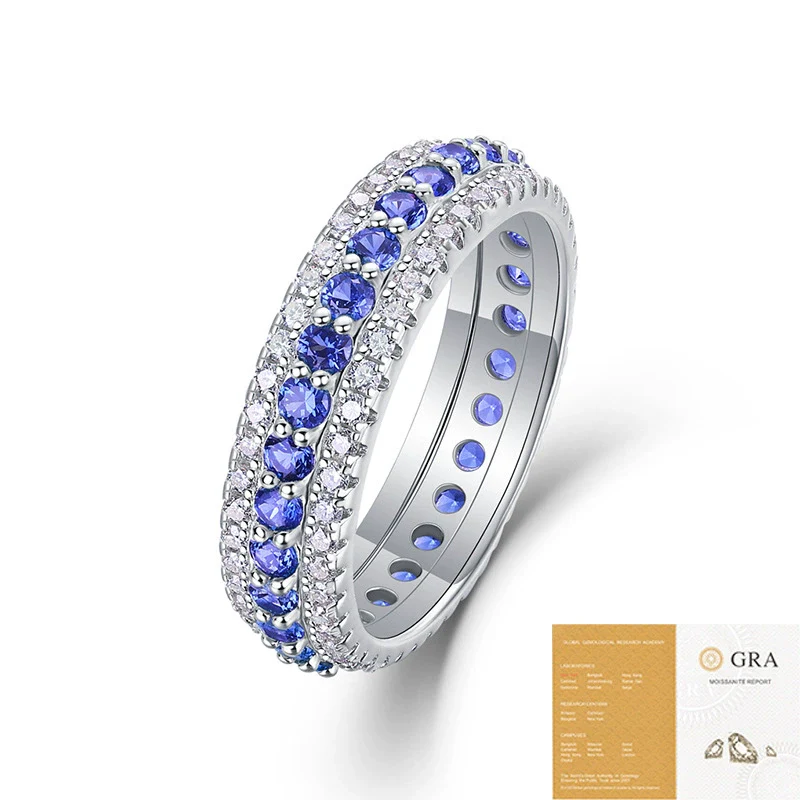 Wholesale Moissanite Ring 925 Silver Fashion Geometric Style Set With Diamonds For Women - Image 9