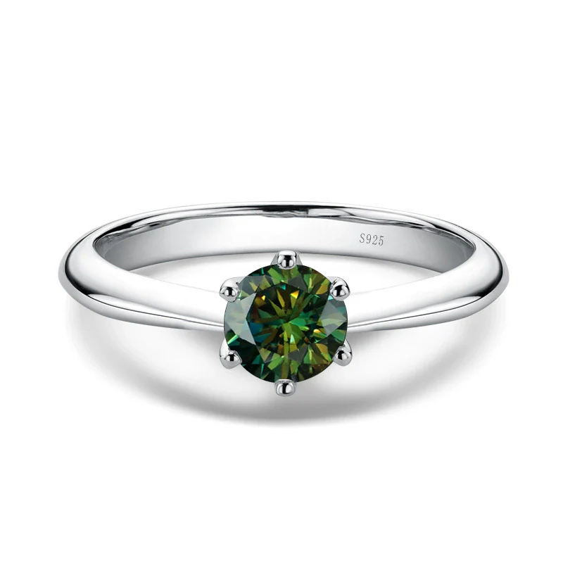 Wholesale Moissanite Ring S925 Sterling Silver Round Shape Set With Precious Stones Men's - Image 2