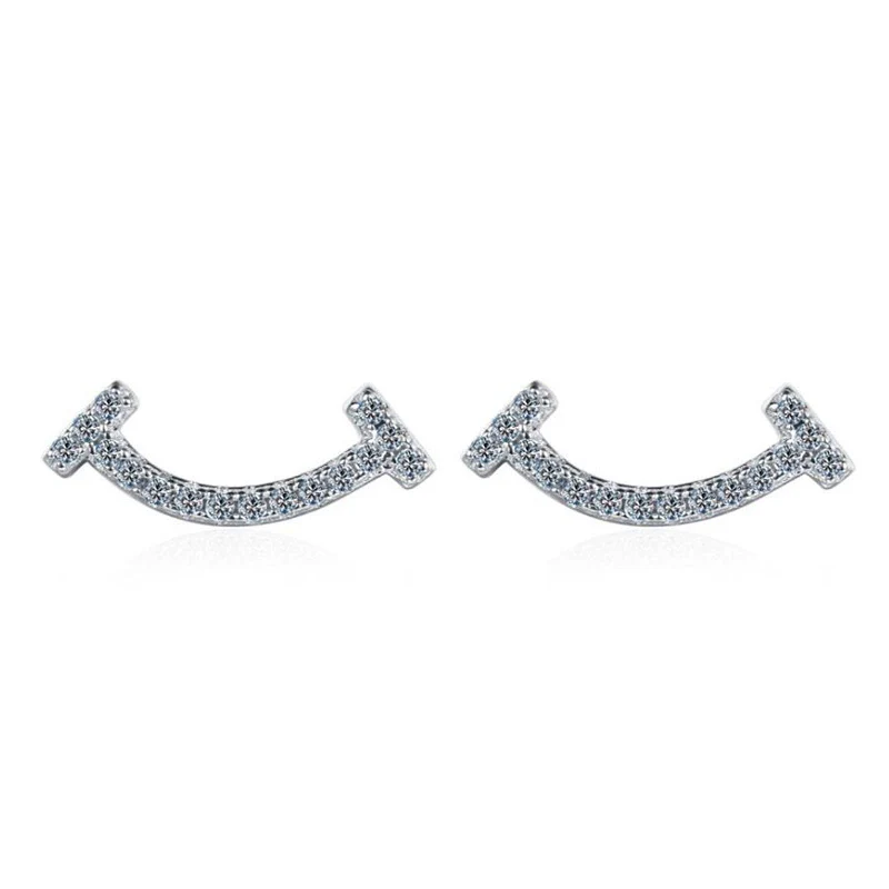 Wholesale Moissanite Smiley Earrings 925 Sterling Silver Geometric Ushape Electroplated For Women - Image 5