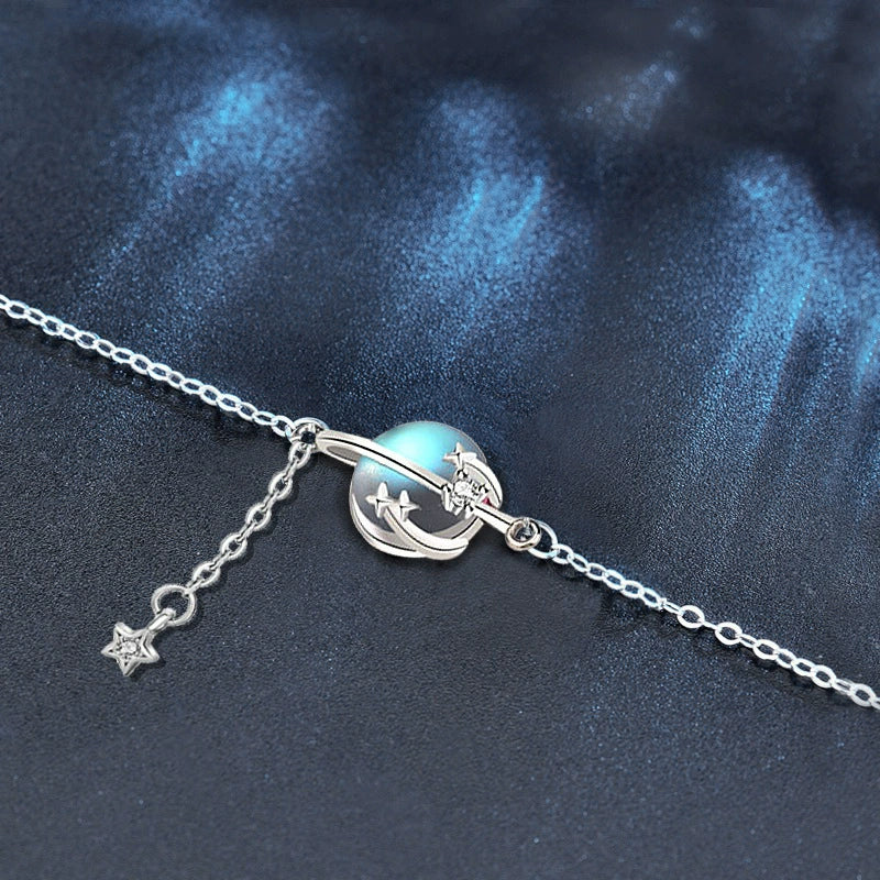 Wholesale Moonstone Planet Bracelet 925 Sterling Silver Natural Insect Pattern With Precious Stones For Girls - Image 2