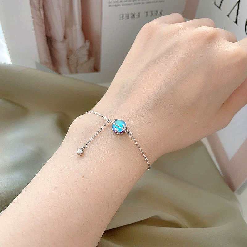 Wholesale Moonstone Planet Bracelet 925 Sterling Silver Natural Insect Pattern With Precious Stones For Girls - Image 3