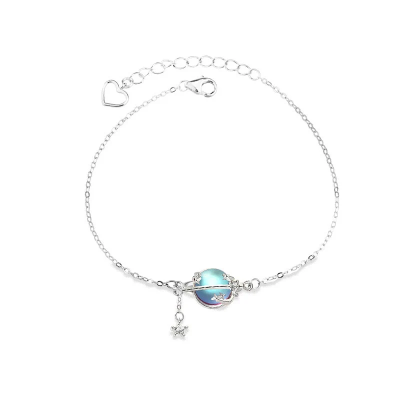 Wholesale Moonstone Planet Bracelet 925 Sterling Silver Natural Insect Pattern With Precious Stones For Girls - Image 4